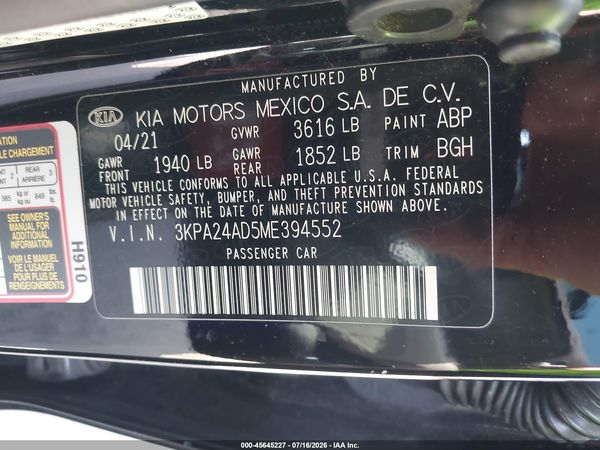 2021 KIA RIO S