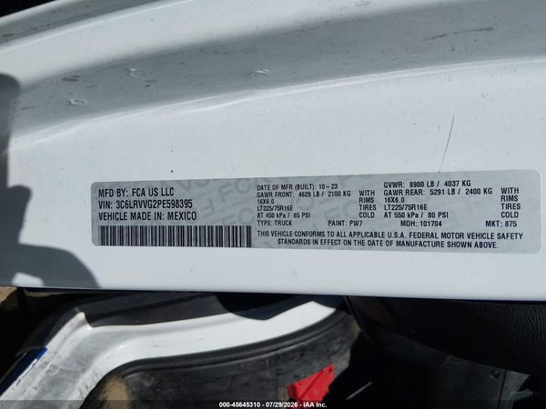 2023 RAM PROMASTER 2500 LOW ROOF 136 WB