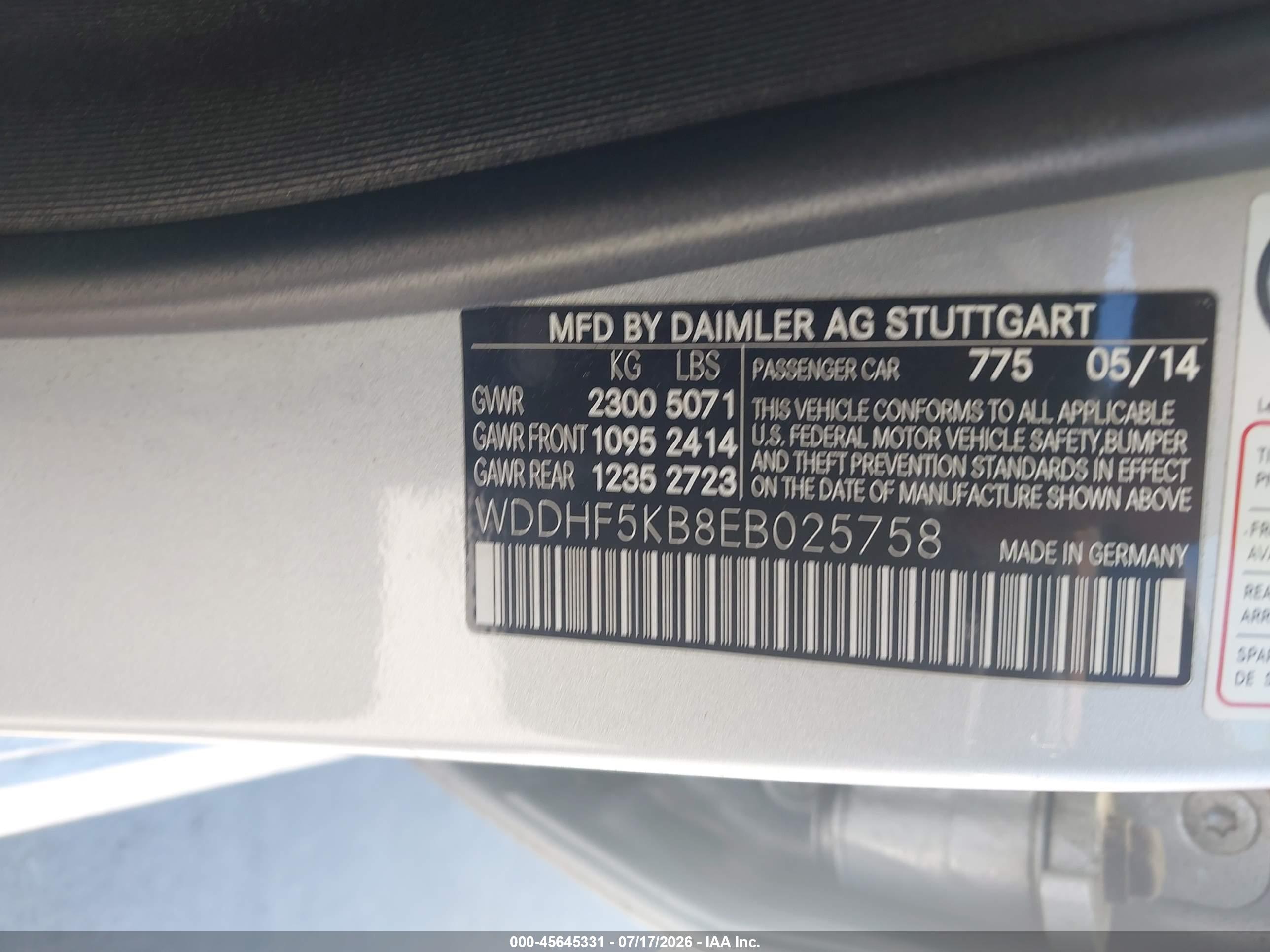2014 MERCEDES-BENZ E 350 E350