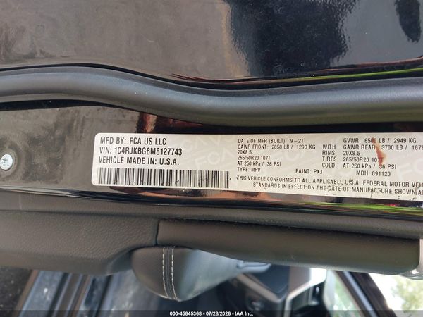 2021 JEEP GRAND CHEROKEE L LIMITED 4X4