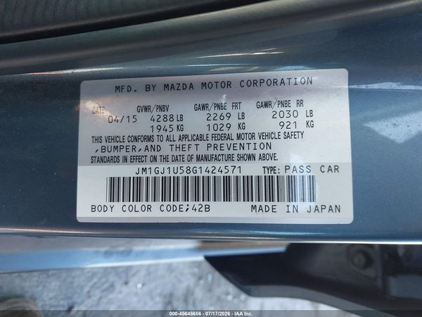 2016 MAZDA MAZDA6 I SPORT
