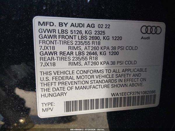 2022 AUDI Q3