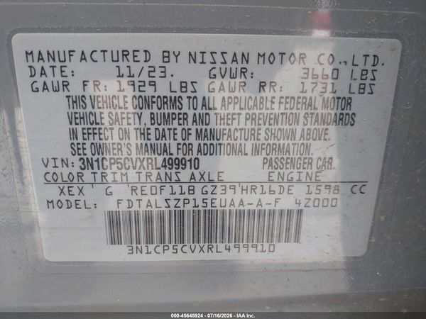 2024 NISSAN KICKS SV XTRONIC CVT