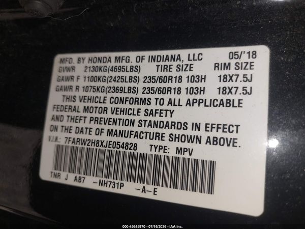2018 HONDA CR-V EX-L/EX-L NAVI