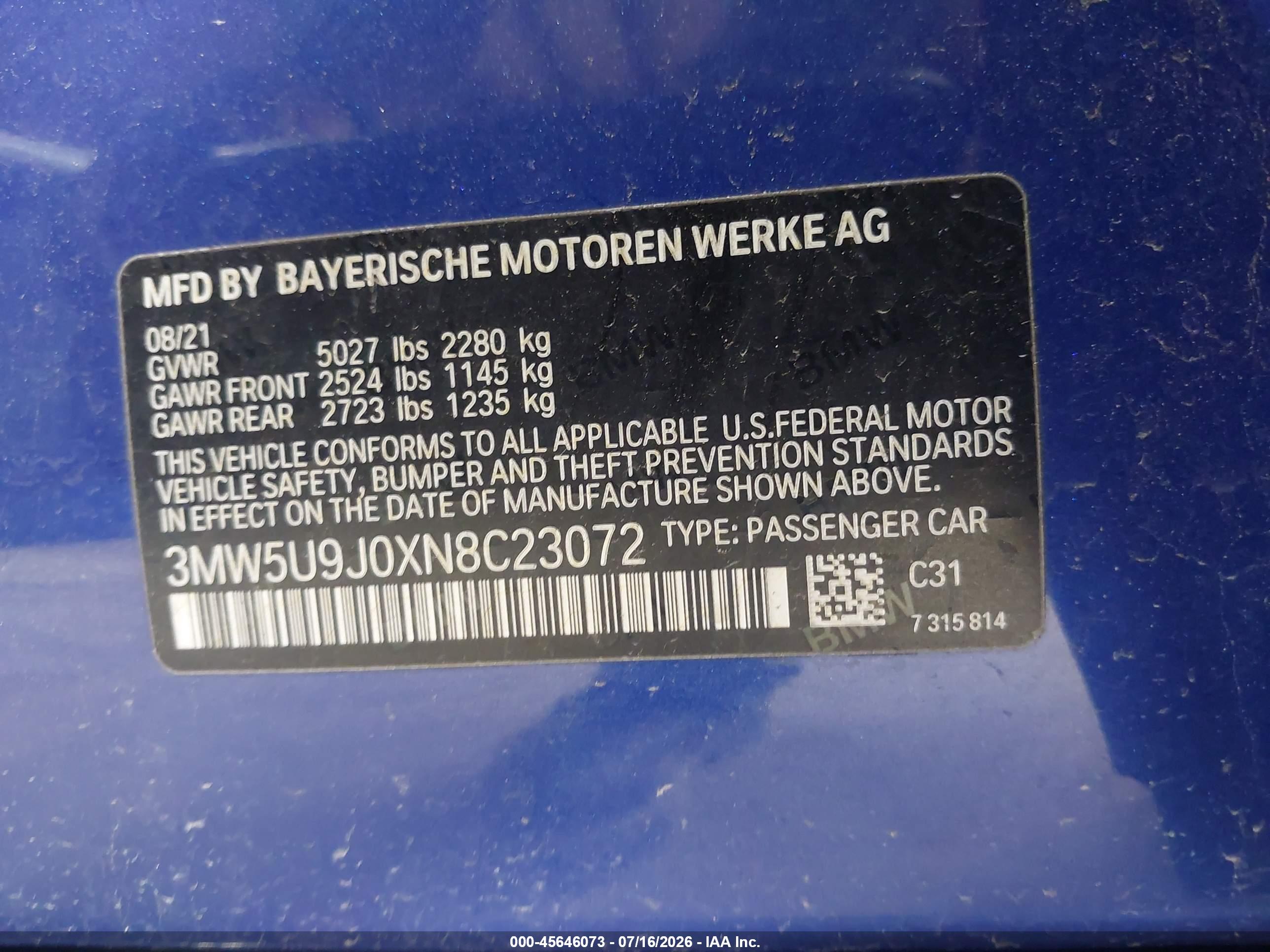 2022 BMW M340I M340I XDRIVE