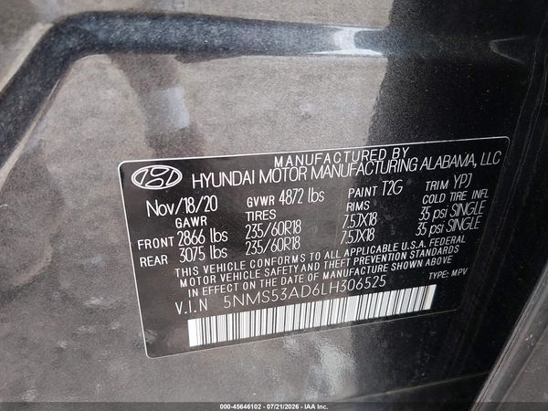 2020 HYUNDAI SANTA FE LIMITED