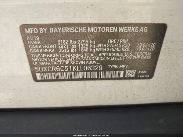 2019 BMW X5 XDRIVE40I