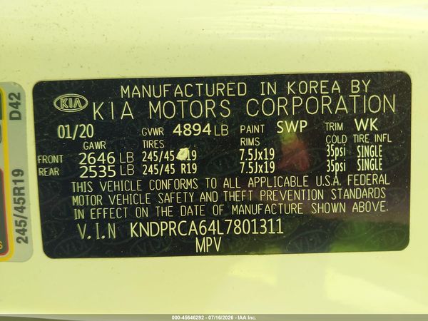 2020 KIA SPORTAGE SX TURBO