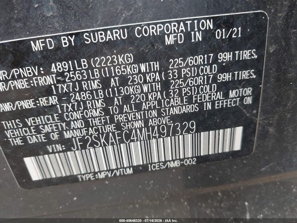 2021 SUBARU FORESTER PREMIUM