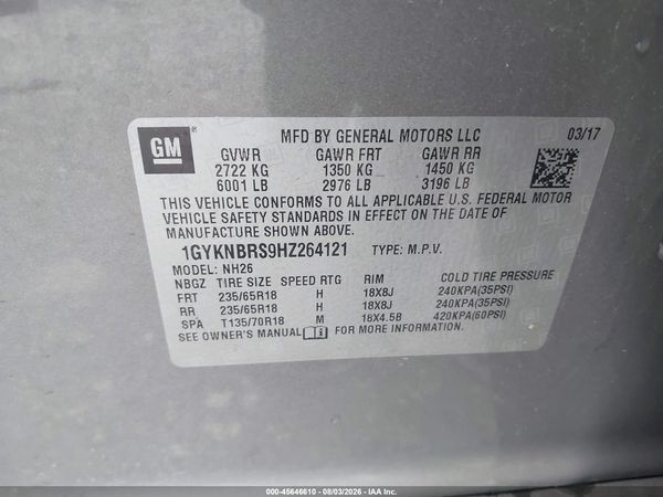 2017 CADILLAC XT5 LUXURY