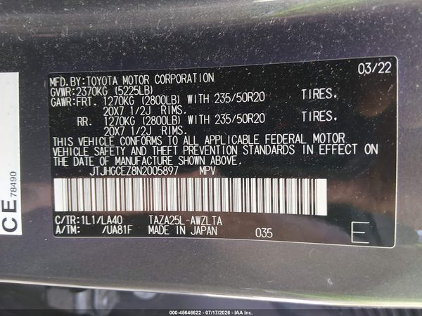2022 LEXUS NX 350 LUXURY