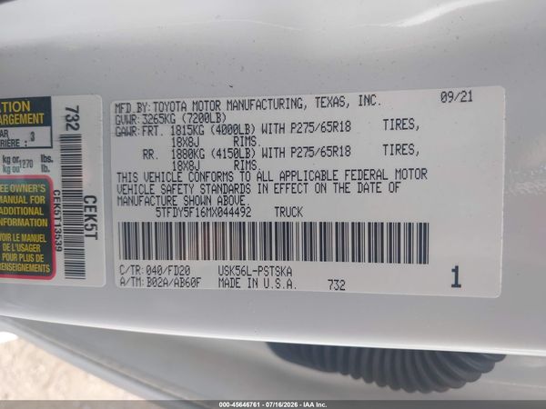 2021 TOYOTA TUNDRA SR5