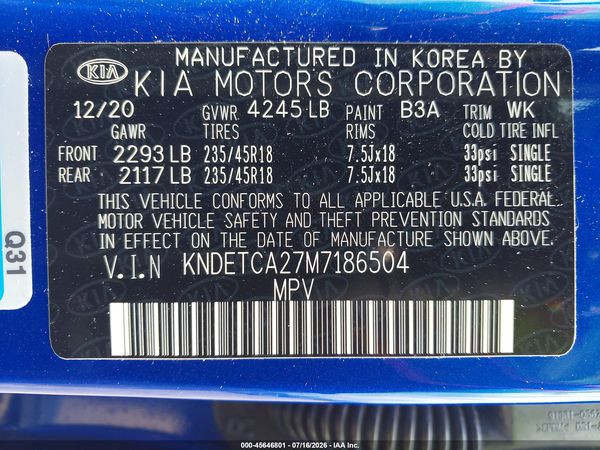 2021 KIA SELTOS SX TURBO
