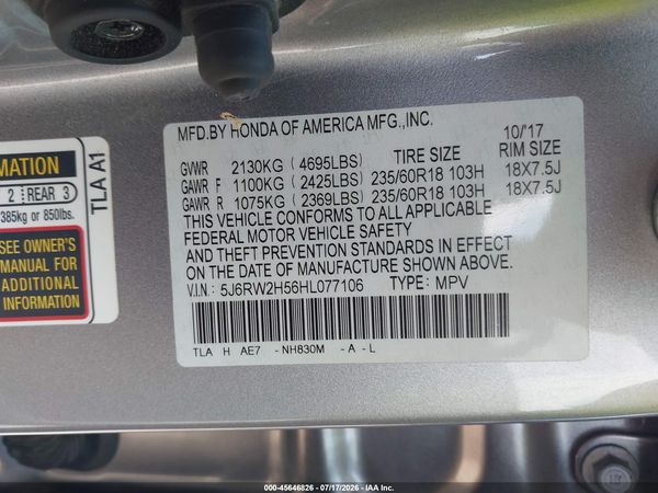 2017 HONDA CR-V EX