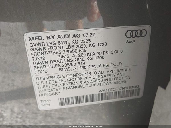 2022 AUDI Q3