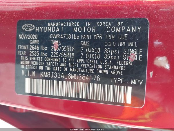 2021 HYUNDAI TUCSON LIMITED