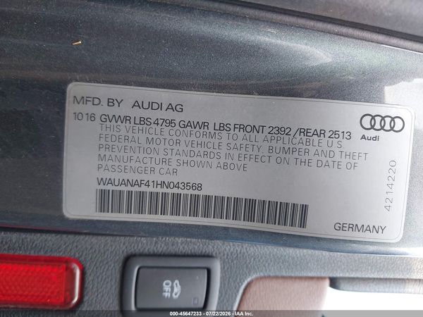 2017 AUDI A4 PREMIUM