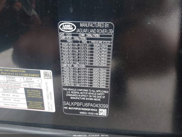 2023 LAND ROVER RANGE ROVER P400 SE
