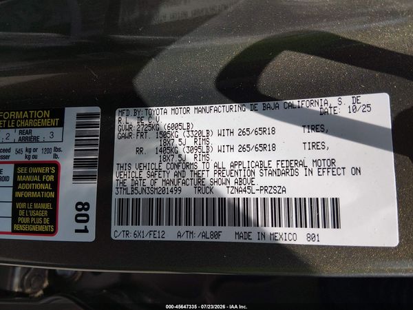 2025 TOYOTA TACOMA TRD SPORT