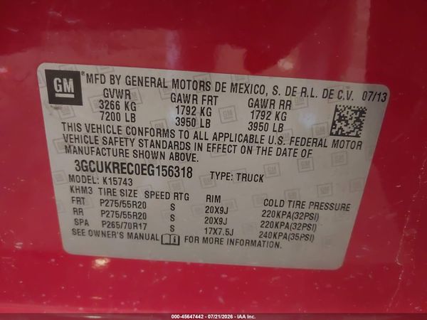 2014 CHEVROLET SILVERADO 1500 LT — I9