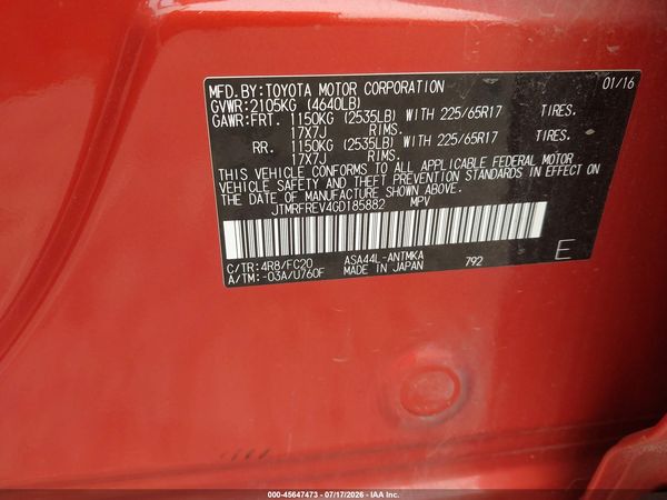 2016 TOYOTA RAV4 XLE