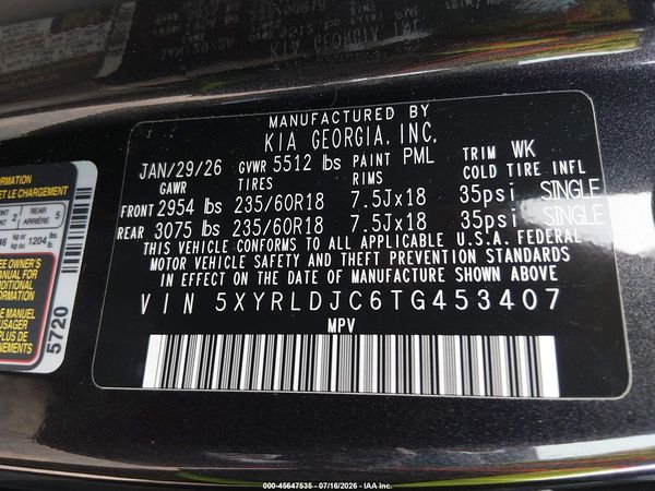 2026 KIA SORENTO S