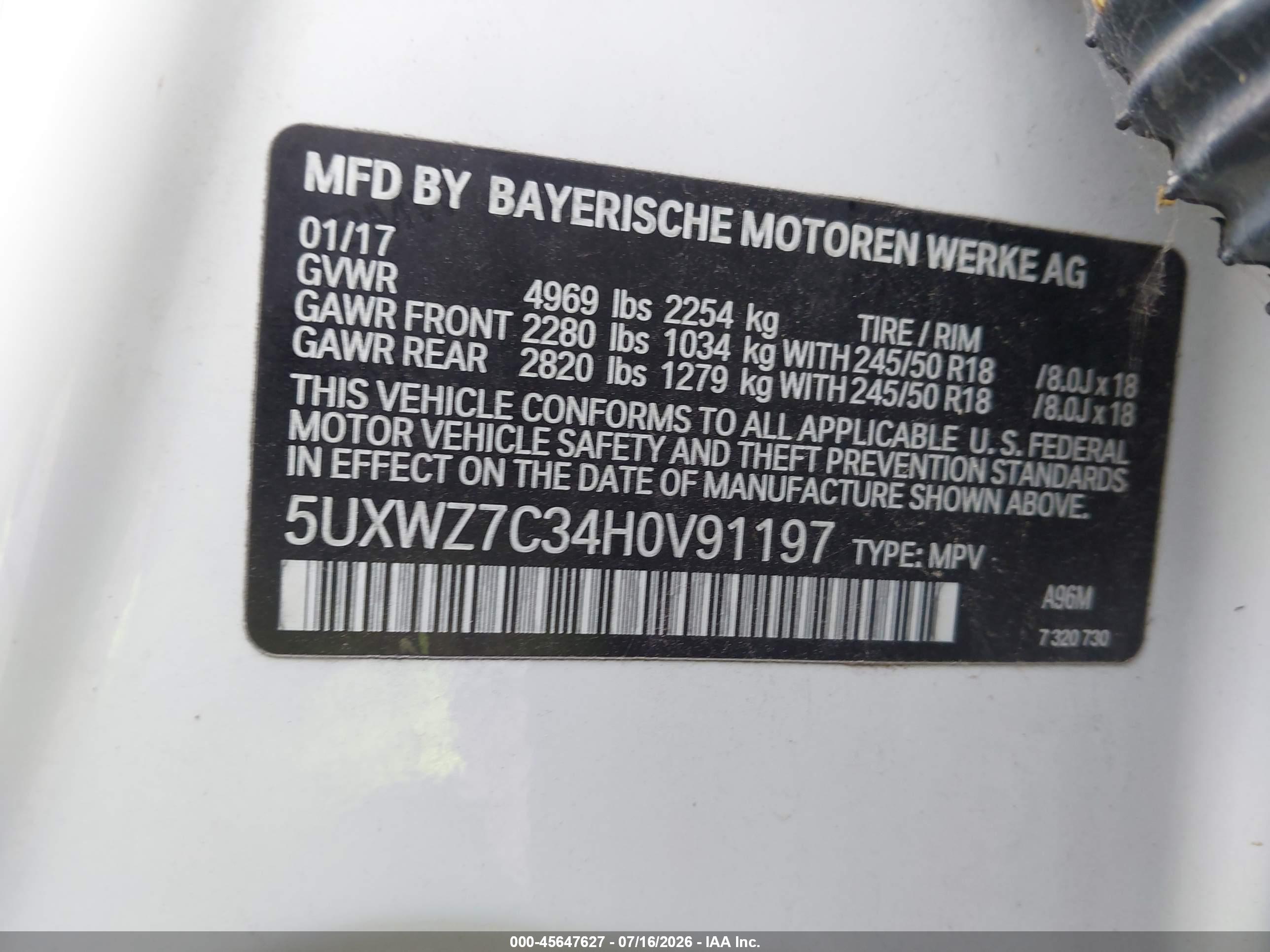 2017 BMW X3 SDRIVE28I