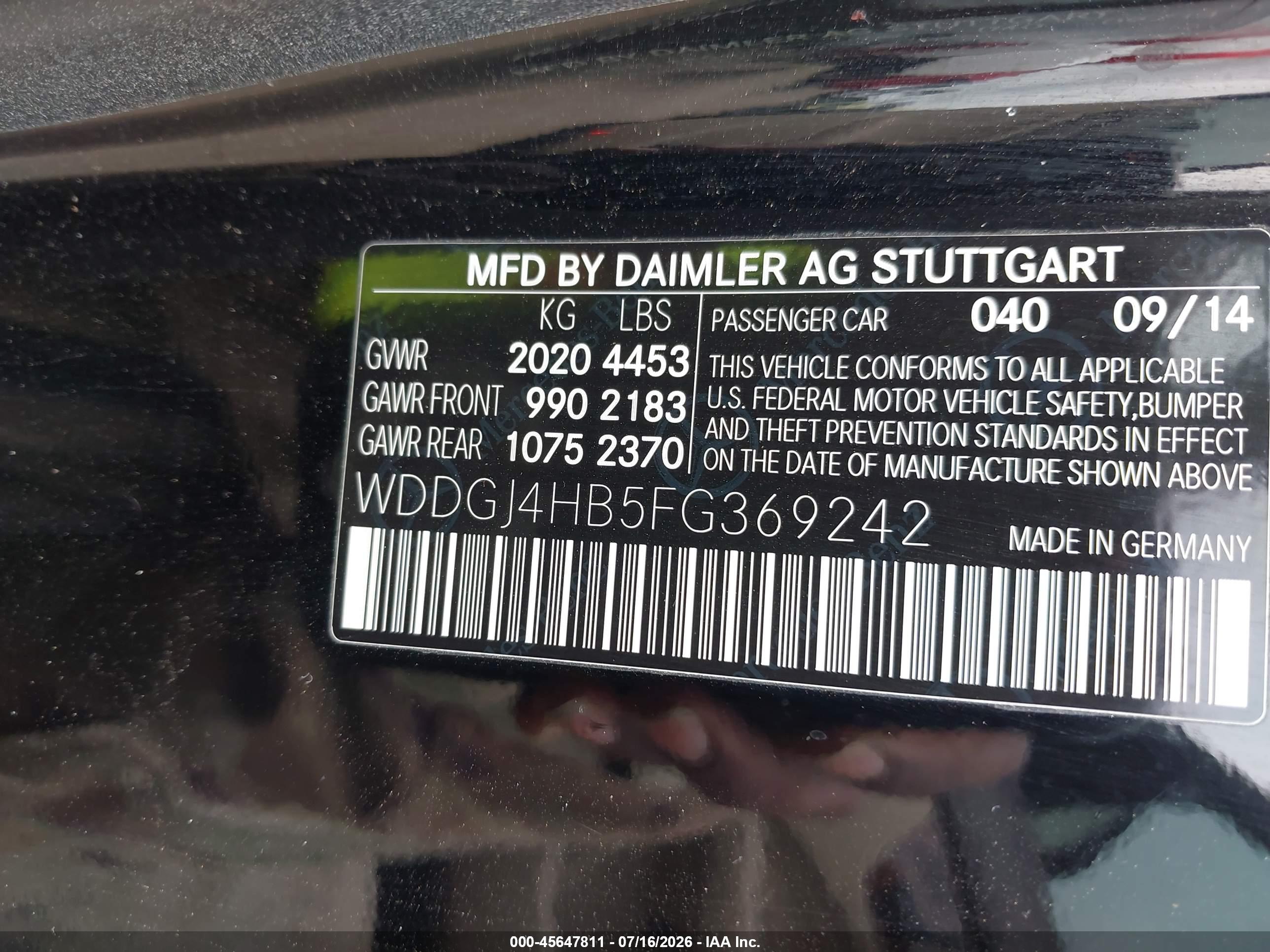 2015 MERCEDES-BENZ C 250 C250