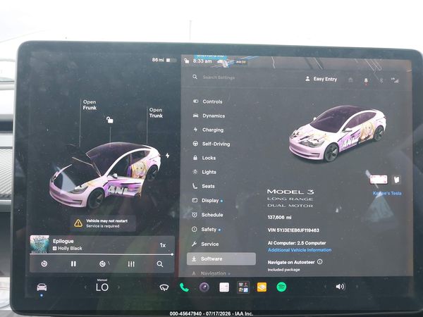 2018 TESLA MODEL 3 LONG RANGE/PERFORMANCE