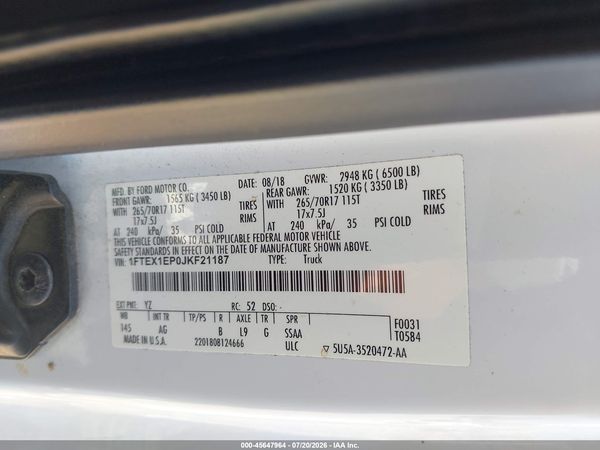2018 FORD F-150 XL