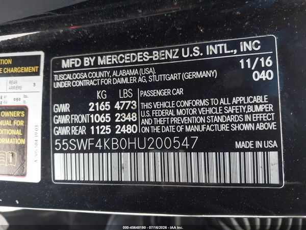 2017 MERCEDES-BENZ C 300 4MATIC