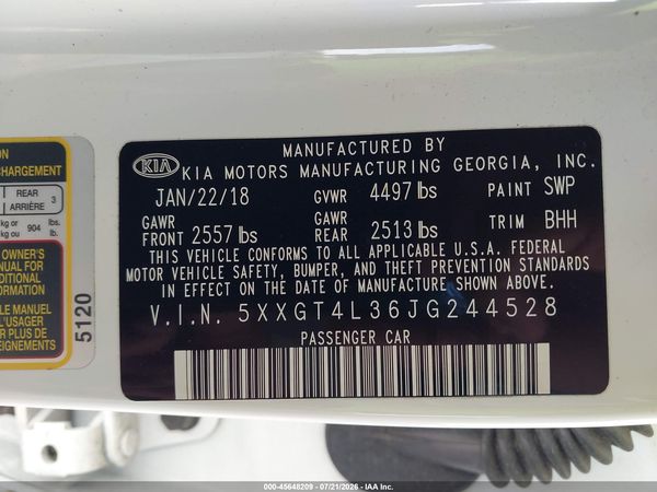 2018 KIA OPTIMA LX
