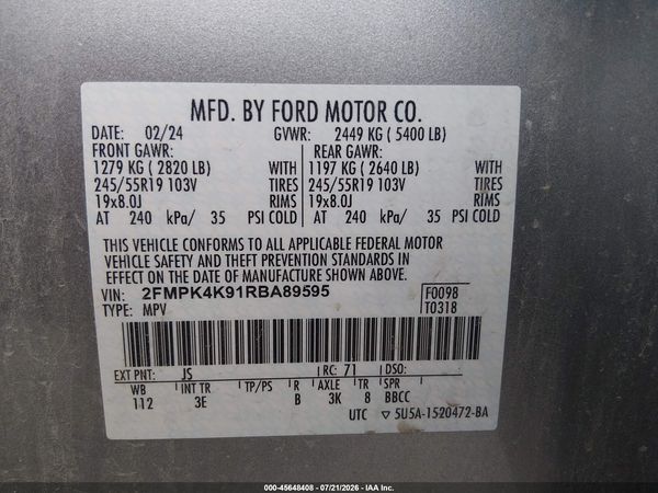 2024 FORD EDGE TITANIUM — I9
