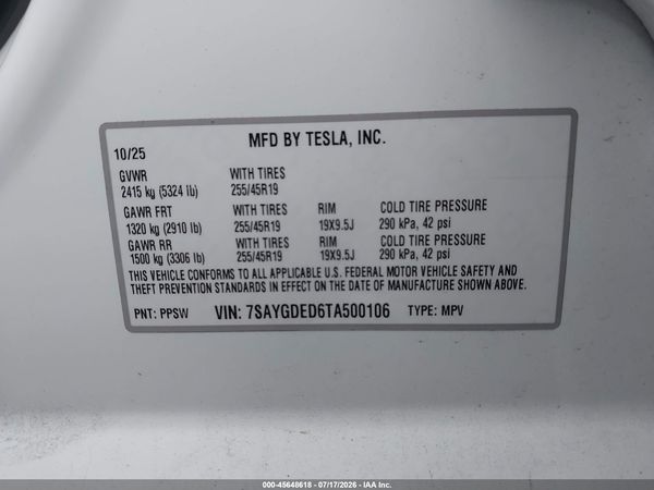 2026 TESLA MODEL Y