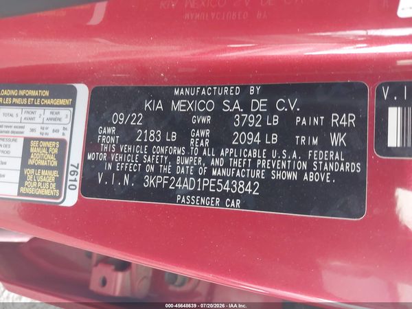 2023 KIA FORTE LXS