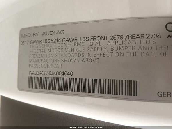 2018 AUDI S5 3.0T PREMIUM PLUS