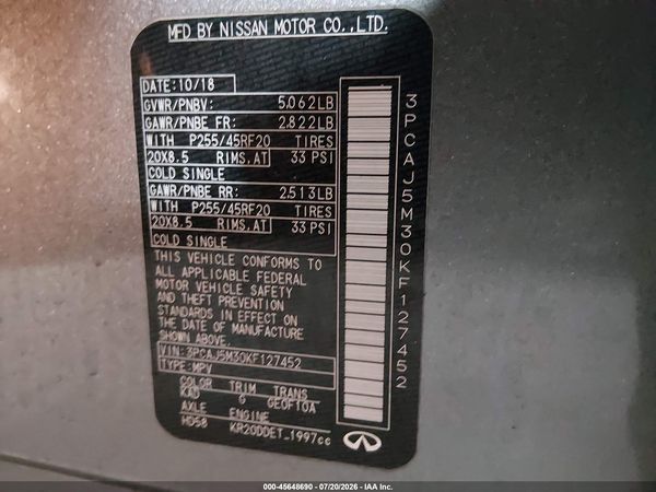 2019 INFINITI QX50 ESSENTIAL