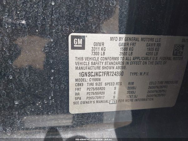 2015 CHEVROLET SUBURBAN LT — I9