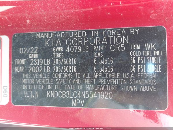2022 KIA NIRO LX