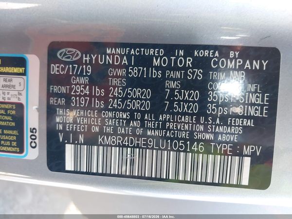 2020 HYUNDAI PALISADE SEL