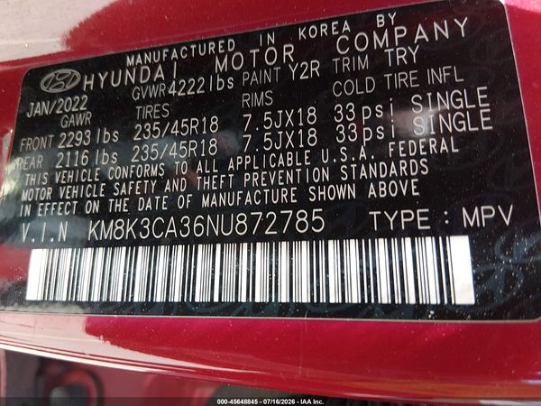 2022 HYUNDAI KONA N LINE