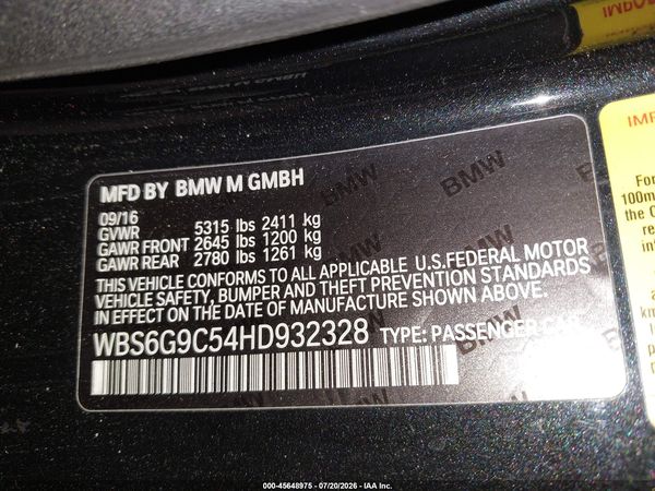 2017 BMW M6