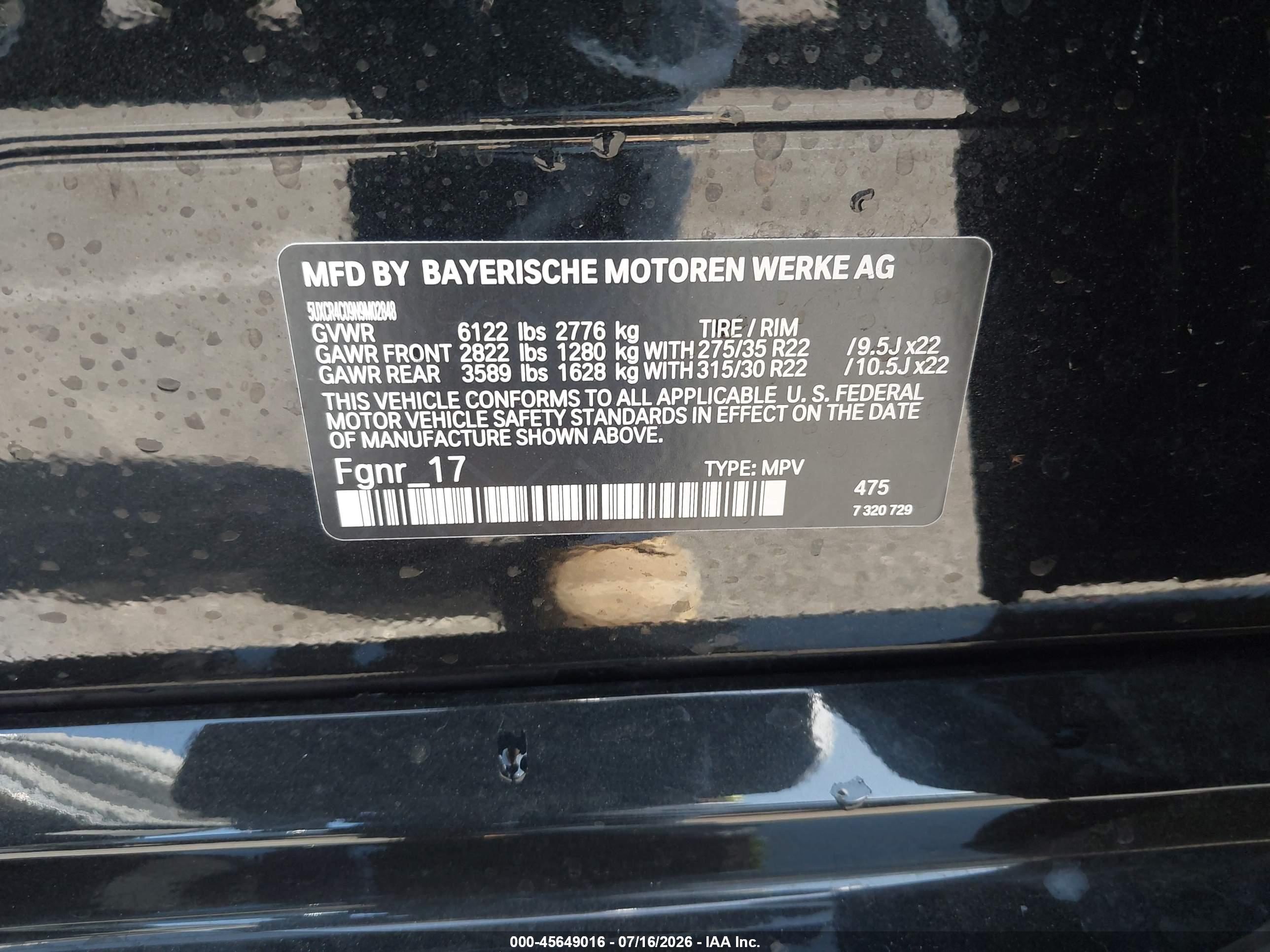 2022 BMW X5 SDRIVE40I