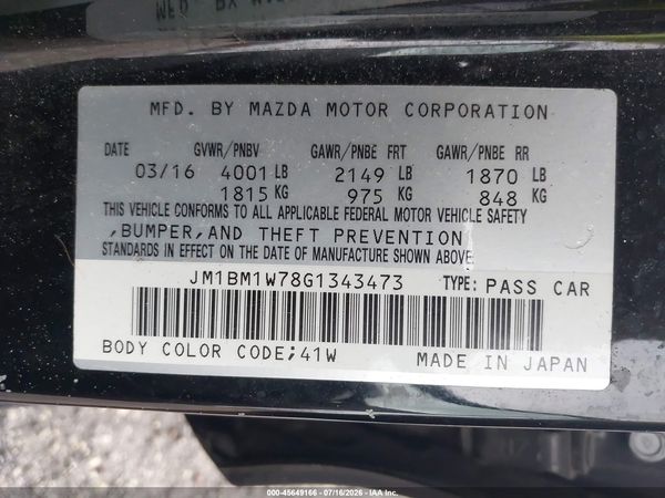 2016 MAZDA MAZDA3 I TOURING