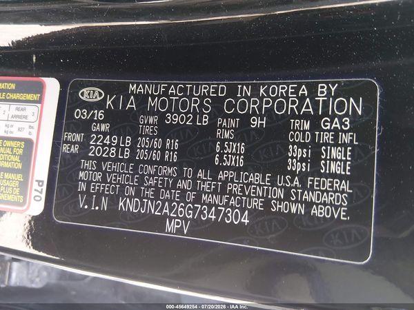 2016 KIA SOUL Plus