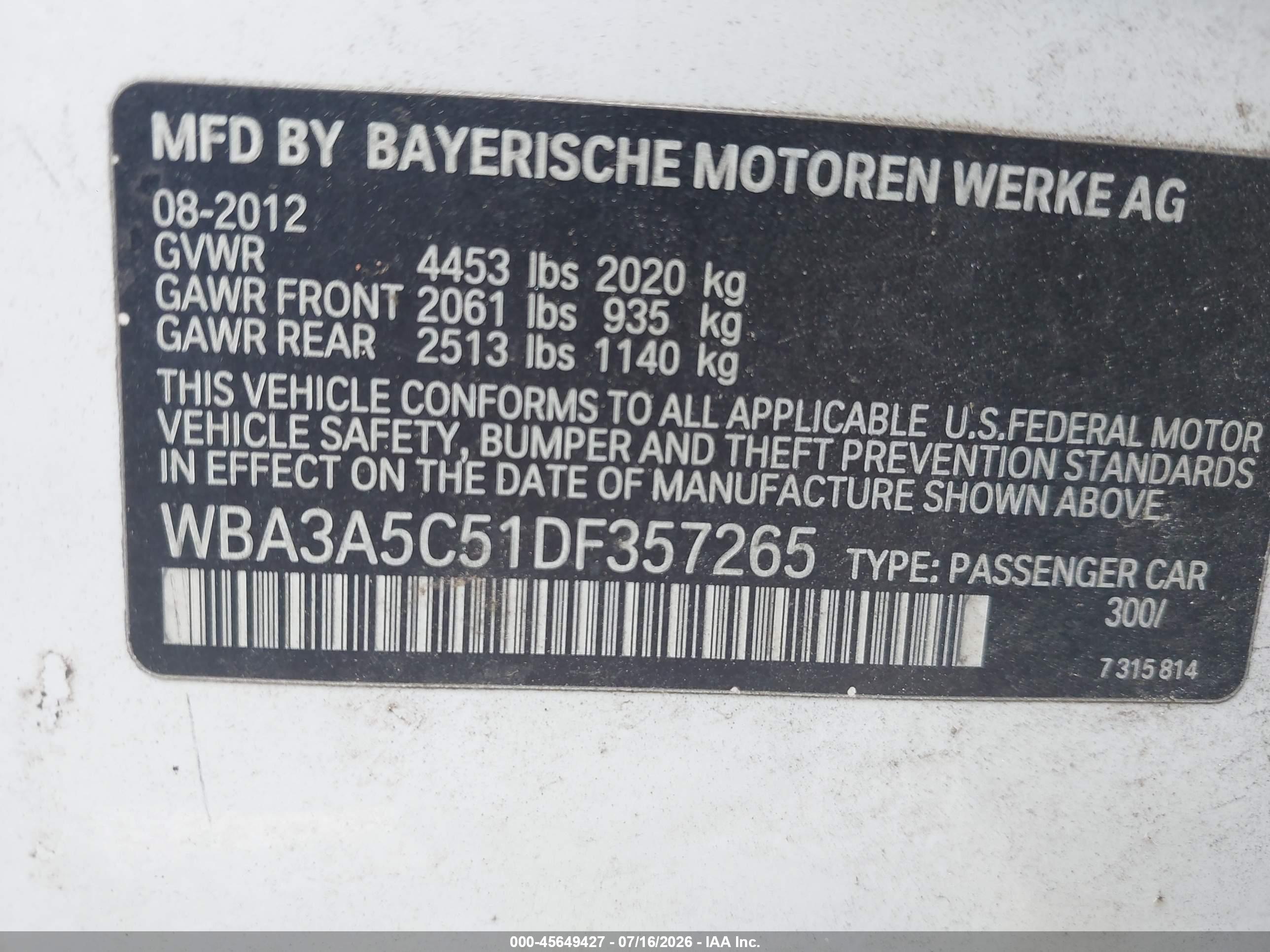 2013 BMW 328I