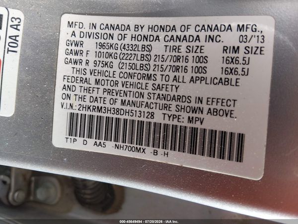 2013 HONDA CR-V LX