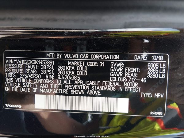 2019 VOLVO XC90 T5 MOMENTUM
