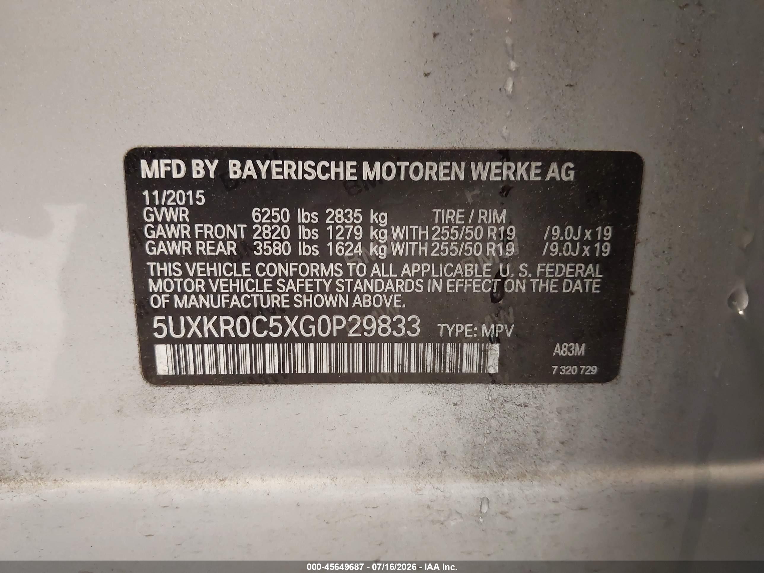 2016 BMW X5 XDRIVE35I