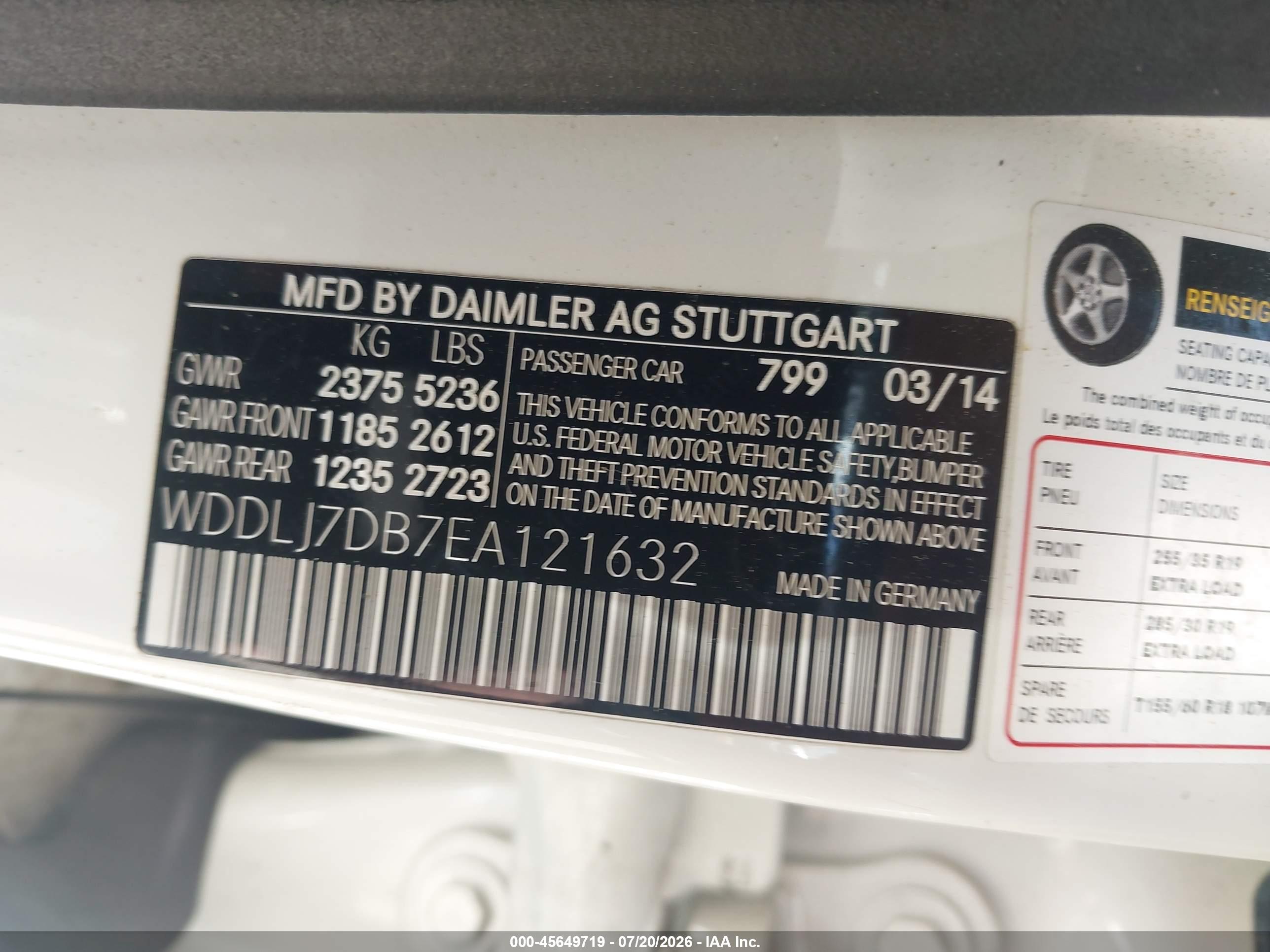 2014 MERCEDES-BENZ CLS 550 CLS550